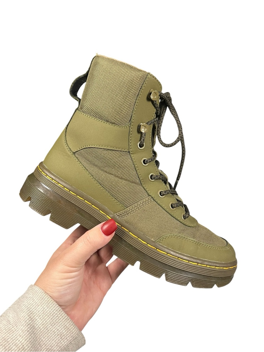 Dr Martens Combs Tech AW004 Womens 8 Olive Green Combat Utility Boots Mens 7